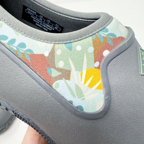Muck Boots Gray Muckster II Low Slip On Boots Size 10 Waterproof Floral Accent - Picture 4 of 10